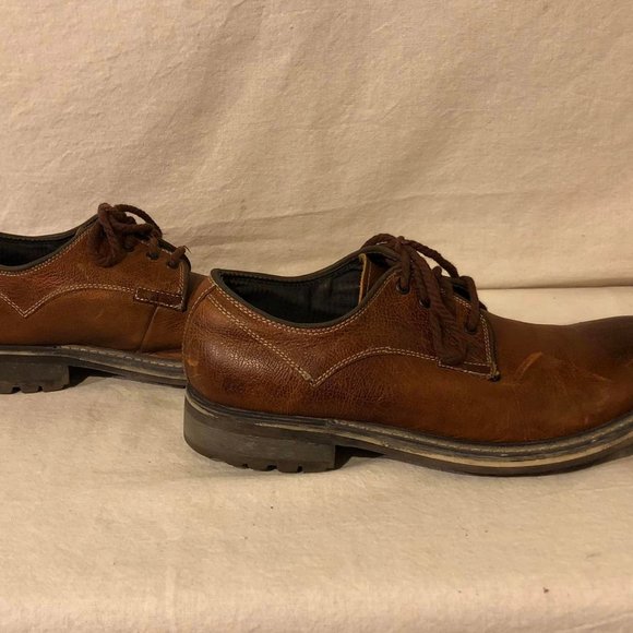 Size 11M Men's Kenneth Cole Reaction All Weather Sole Brown Leather Shoes - Picture 4 of 10